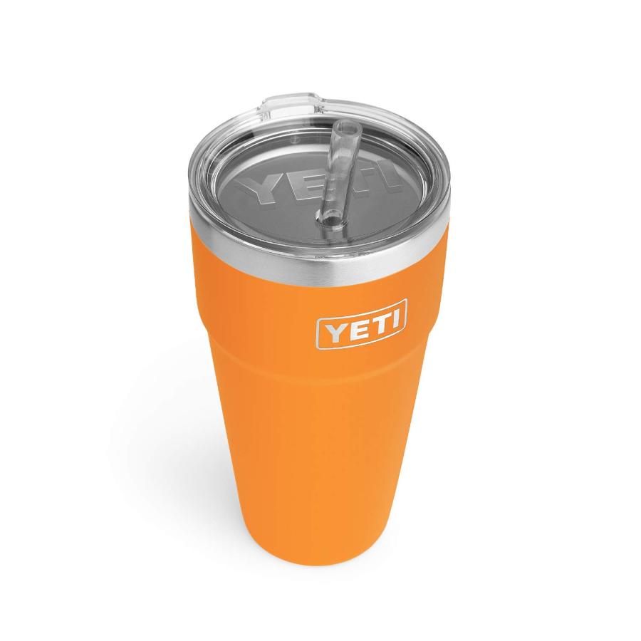 YETI Rambler 26オンス ストローカップ ストロー蓋付き 真空断熱 ステンレス製、キングクラブ