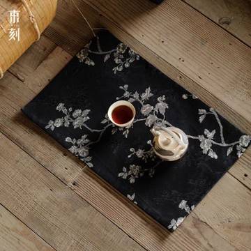 束刻織錦提花加厚長方形茶旗茶席防水桌旗隔熱墊禪意茶桌干泡茶墊