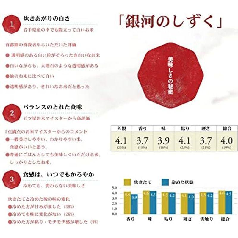 精米新米 岩手県 白米 銀河のしずく 5kgx2 令和3年産