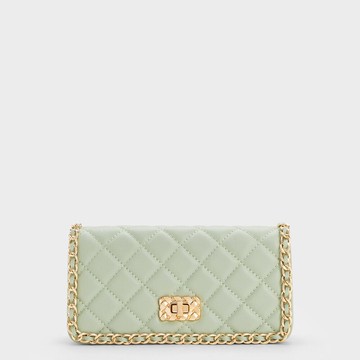 Micaela 菱格鍊條皮夾