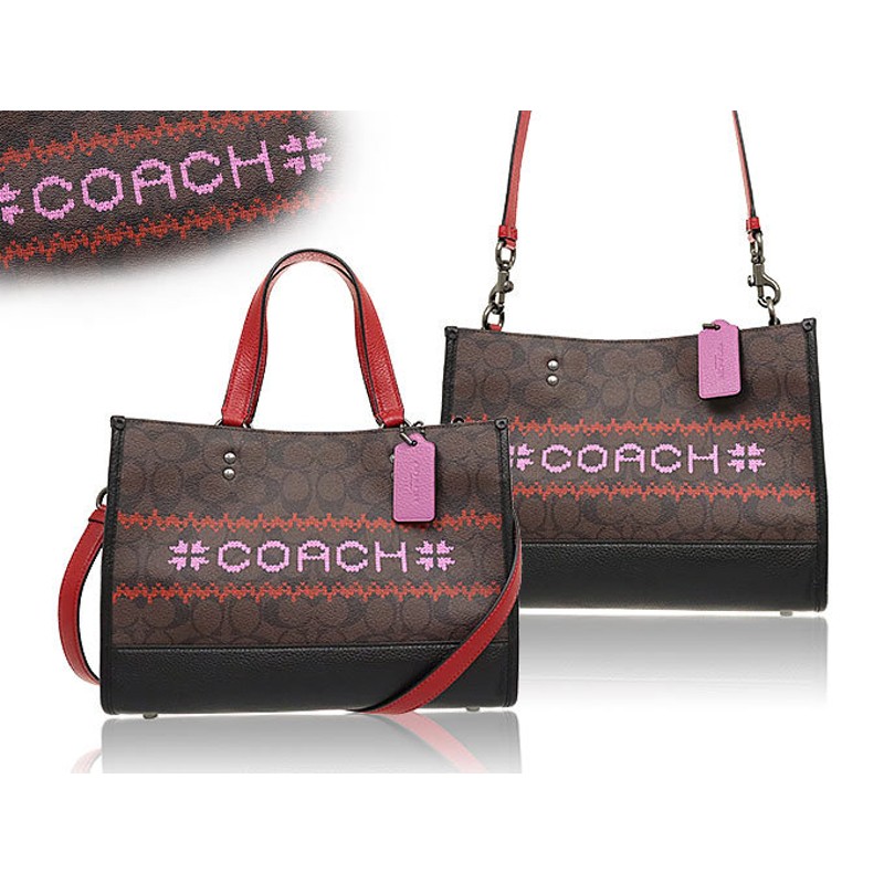 コーチ COACH バッグ トートバッグ FC1527 C1527 ブラウン×1941レッド ...