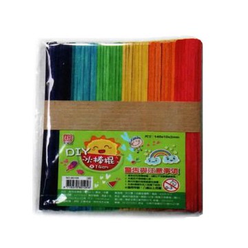 【雷鳥】彩色冰棒棍 14x1x0.2cm 50入±1 /包 NO.80105