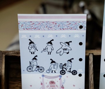 糖葫蘆女孩 (演奏/澆水/放鬆) 木質手帳印章