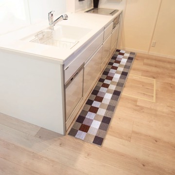 Lugn/myuka可機洗止滑防汙廚房踏墊(L)45×252cm（多款可選）2入組 myuka(L)幾何塗鴉＋幾何塗鴉