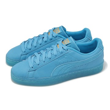 Puma 休閒鞋 Suede OP 男鞋 女鞋 藍 金 純色 皮革 板鞋 情侶鞋 40074402
