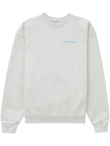 Sporty & Rich - logo-print cotton sweatshirt - unisex - Cotton - M - Grey