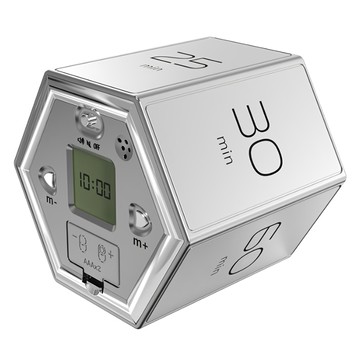 HEXAGON 六角計時器 1/5/10/25/30/60分鐘 白色/黑色/銀色 塑膠材質 倒計時  單一商品  1個