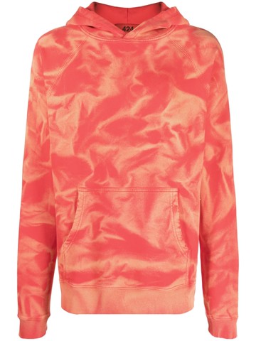 424 - tie-dye cotton hoodie - men - Cotton - XXL - Red