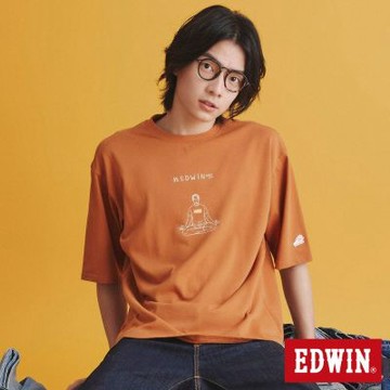 EDWIN 男裝 橘標 我EDWIN啦短袖T恤-黃褐色
