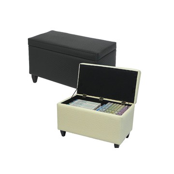 DOLEE 時尚編織掀蓋收納椅箱(木腳椅)W70 台灣製