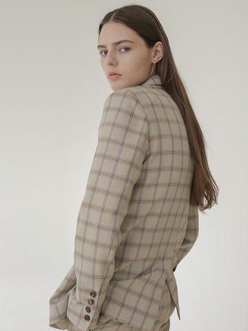 001 Beige Check Jacket