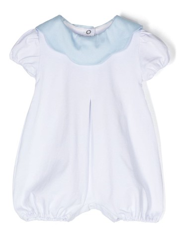 Siola - scalloped-collar bodie - kids - Cotton/Spandex/Elastane - 9 mth - White