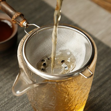 日式紫竹鞭把茶濾 不銹鋼茶漏創意茶濾架 茶葉過濾器公道杯竹茶具中式茶具 泡茶用品