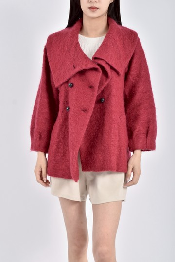 (M) gerard darel質感毛毛紅色外套