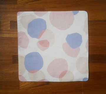 日本純棉手帕=普普風=-不規則波點=米色(共2色)