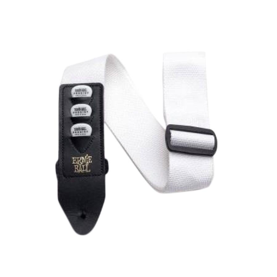 ERNIE BALL ギターストラップ ホワイト PICKHOLDER STRAP WHITE ピックホルダー付ストラップ