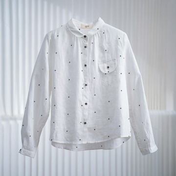 小碎花刺繡棉麻襯衫644057