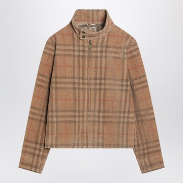 Corduroy jacket with Check pattern