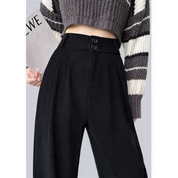 【米蘭精品】寬管褲闊腿長褲-通勤窄版直筒垂感西裝褲女褲子4色74ix4