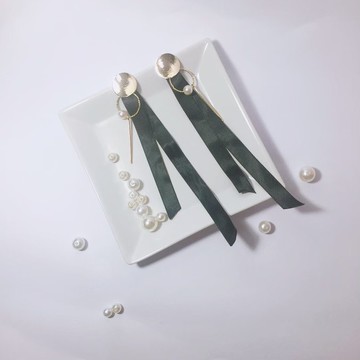 SUNNIE DESIGN 低調奢華緞帶耳環