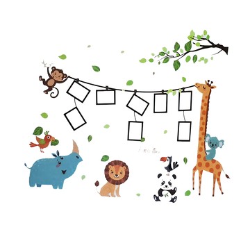 裝飾壁貼  115 x 90cm  動物相框 多色