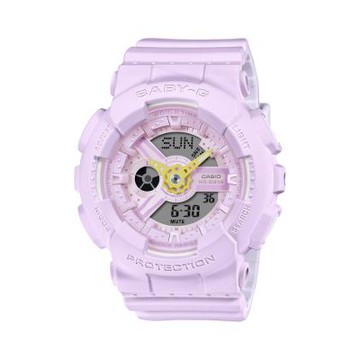 CASIO 卡西歐 BABY-G 柔和色彩 俏皮可愛 雙顯錶款 紫_BA-110AH-6A_43.4mm