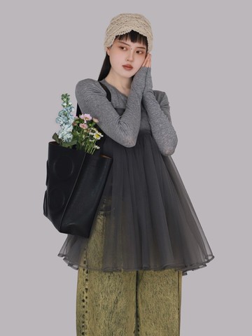 手工網紗透視罩衫 日系短版背心 小可愛