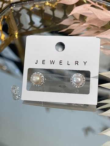 溫柔亮鑽淺粉淡水珍珠單針