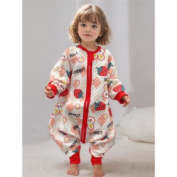 超人豆豆嬰兒睡袋春夏純棉四季寶寶分腿防踢被神器春秋連體睡衣