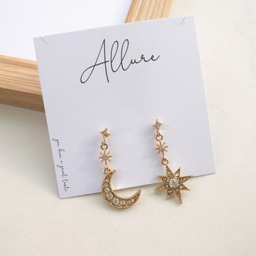 肆玥xAllure繁星彎月鑲鑽耳環
