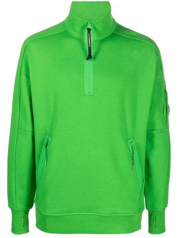 C.P. Company - Lens-detail jersey-fleece jumper - men - Cotton - M - Green