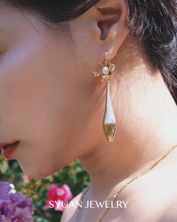 Poise內斂優雅天然淡水珍珠耳環生日 禮物情人節