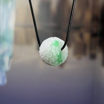 【萬事亨通】飄陽綠翡翠雕花路路通吊飾| 天然緬甸玉翡翠A貨|送禮