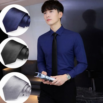 【拉福】領帶窄版領帶8cm防水領帶手打領帶(深藍.銀.黑)