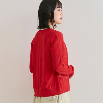 a la sha a繡花線條針織外套