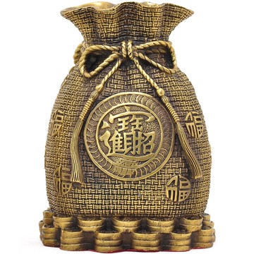 純銅錢袋福字擺件招財錢袋子錢幣風水家居客廳裝飾品店鋪開業禮品