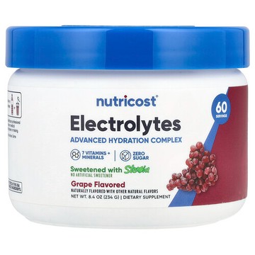 Nutricost, 電解質，高階補水複合物，葡萄味，8.4 盎司（234 克）