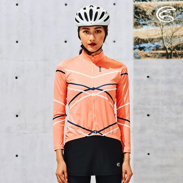 ADISI 女抗UV快乾長袖自行車衣ABL2192202 (S-2XL) 珊瑚橘粉 / 輕量 吸濕排汗 速乾 抗紫外線 防曬 反光