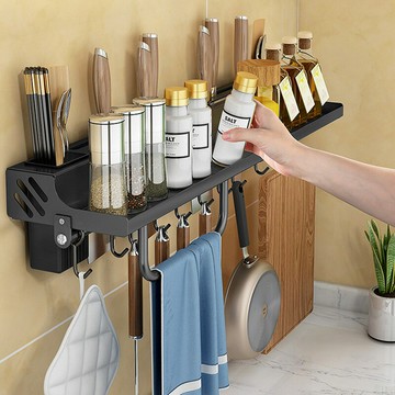 壁掛式免打孔收納刀架廚房置物盒掛牆上多功能調味品瓶罐佐調料盒