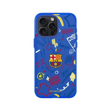 iPhone 15 Pro Max Clear 激光藍 - FC Barcelona - Graffiti