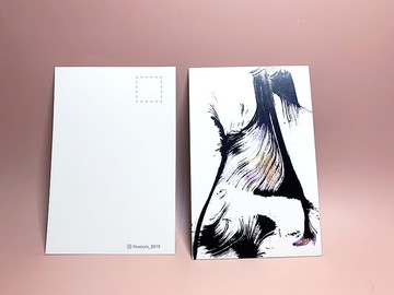 拉線畫明信片–高跟少女