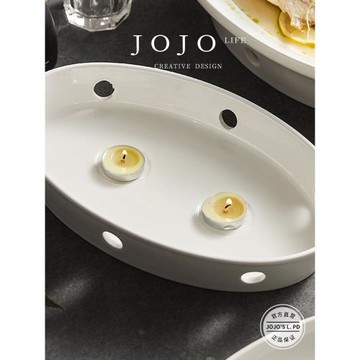 JOJO'S L. PD.Street.魚盤帶爐蠟燭加熱干鍋盤保溫爐陶瓷 | 鄉街