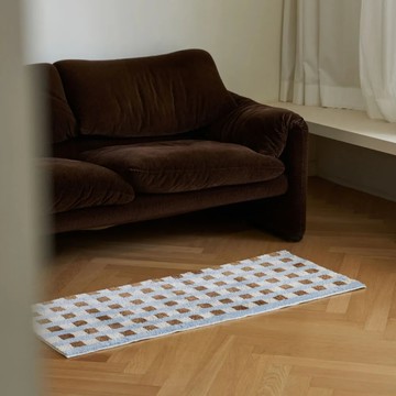 【平輸品】[Ritten] 韓國設計師品牌｜生日禮物｜感謝禮｜閨蜜禮｜紀念禮｜開學禮｜新婚禮｜喬遷禮｜新居禮｜地毯｜地墊 (brown stich-50x120cm)