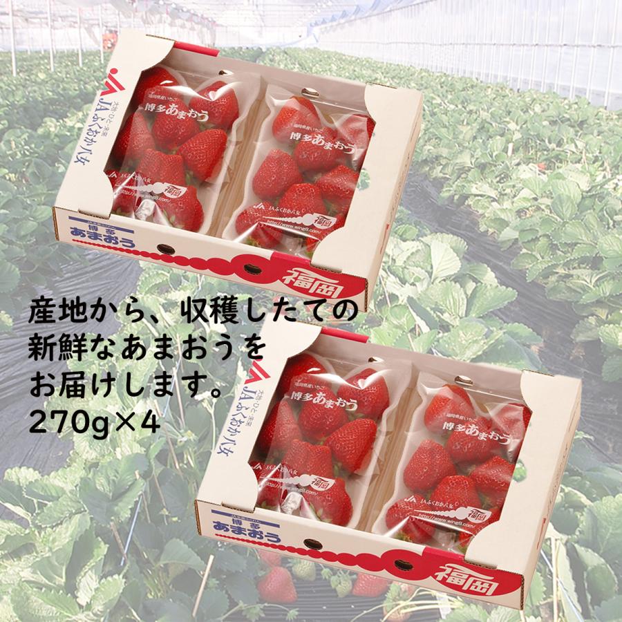 苺 フルーツ あまおうG（グランデ）270g×4P 福岡県産 JAふくおか八女 ギフト お歳暮 クリスマス 年末年始 福よかマーケット