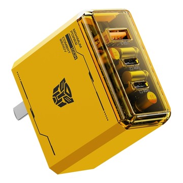 PowerRider 變形金剛 三孔PD快速充電器 PD65C 65W  黃色  1個