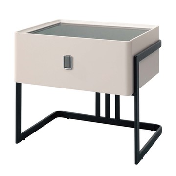 文創集 阿迪斯1.7尺玻璃單抽床頭櫃-50x40x50cm免組