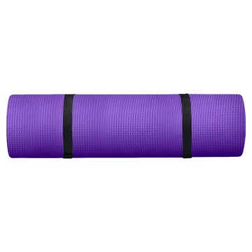 FOSO 加厚款瑜珈墊 附綁帶 + 背帶 紫色 舒適防滑 運動必備  不適用  1組