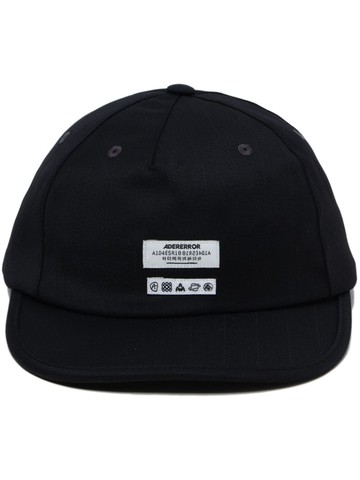 Ader Error - Langle embroidered baseball cap - women - Cotton/Silk/Wool/Polyester - M - Black