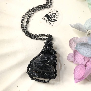 黑碧璽 項鍊 手作 天然原礦 礦石飾品 守護能量 避邪 消除負能量