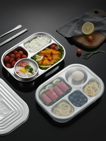 餐盤 不鏽鋼餐盤 分格餐盤抗菌316不鏽鋼兒童快餐盤分格寶寶家用餐具男孩女孩幼兒園打飯盤